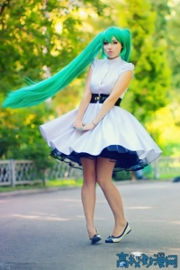 超可爱的莫斯科萝莉化身初音未来，俄罗斯cosplay一组~