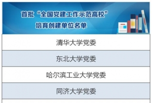 有你的学校吗？首批全国党建工作示范高校、