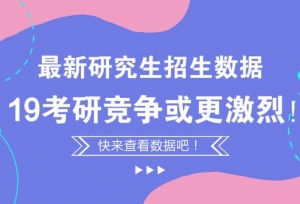 最新研究生招生数据报告，19考研竞争或更激