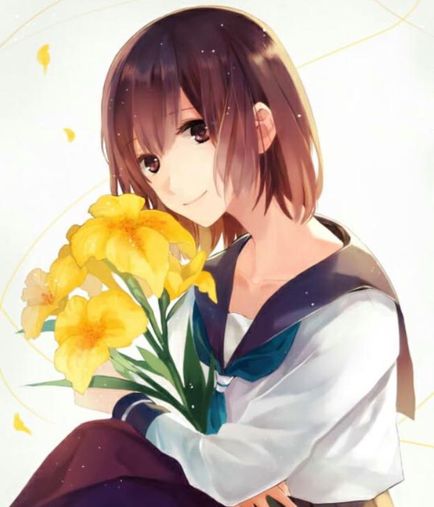 二次元卡通美图：校园风少女，喜欢多姿多彩的校园生活！