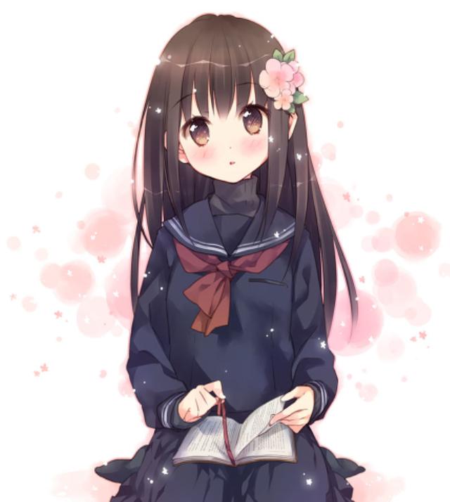 二次元卡通美图：校园风少女，喜欢多姿多彩的校园生活！