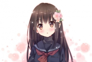 二次元卡通美图：校园风少女，喜欢多姿多彩的校园生活！