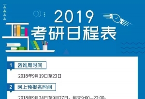 2019考研初试时间已经确定，2019考研日程表