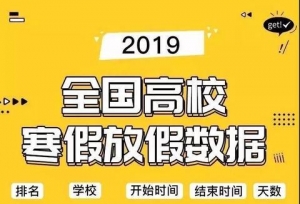 2019全国高校寒假放假时间排行榜出来啦！看