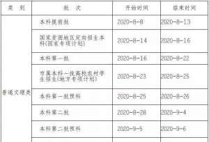 重庆市高考各批次录取时间点