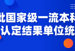 600多所高校入选！首批国家级一流本科课程认定结果公示